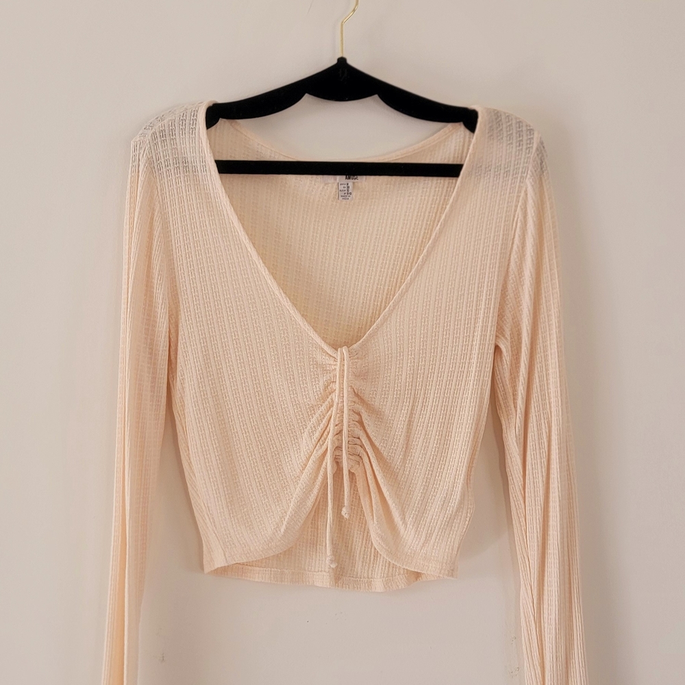 Elegant Cream Long Sleeve Top